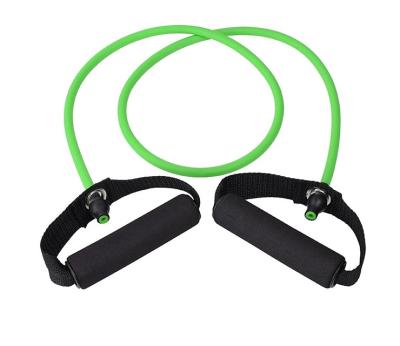 China Polyester fabric wholesale simple exercise elastic bands with 2 handles 3 band set resistance tube eco kits for sale