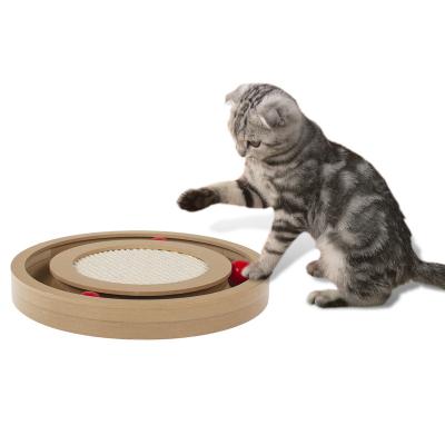 China Viable Wholesale Interactive Sisal Scratch Wooden Cat Scratcher Cat Toy for sale