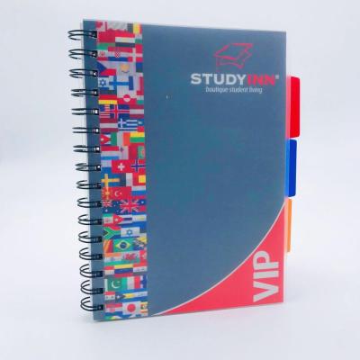 China Free Sample Spiral Notebook Printing With Organizer Binding Planner A5 Spiral Notebook Agenda Printing for sale