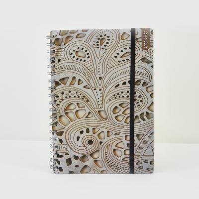 China B5 Paper Cover Elastic Band Spiral Binding Notebook for sale