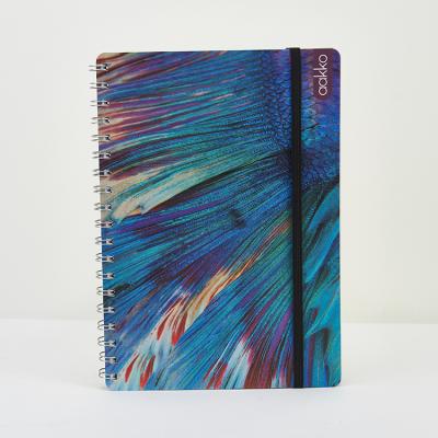 China Hot Dotted Hardcover Book A5 Journal Gold Stamping Metal Spiral Notebook Student Exercise Notebook for sale