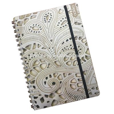 China Free sample b5 spiral promotional wire binding paper spiral notebook with elastic closure for sale