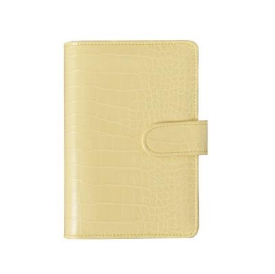 China Wholesale Hardcover Book Notebook Silver Ring Binder Cuts Budget Binding Crocodile Patter PU Cover A5 A6 Leather Binder for sale