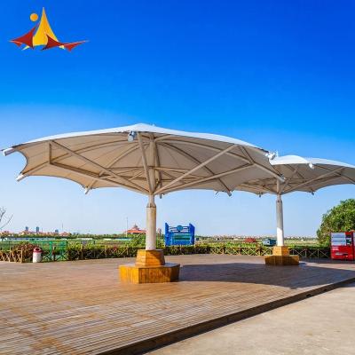 China Modern Tension Car Tent Membrane Structure Fabric Parking Lot Steel Roof Membrane for sale