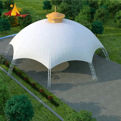 China High Self-cleaning Structure Used For Car Parking Shade Tent Canopy Steel Tension Fabric PVC Waterproof Outdoor House Architecture White Color for sale