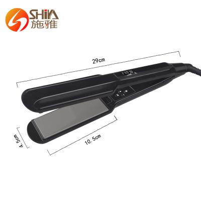 China Pro flat iron hotel double flat lcd private label brand logo titanium hot custom made hair straightener flat iron for sale