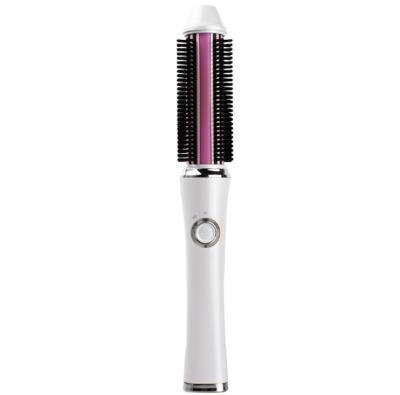 China 50min-60min Mini Travel Size USB Rechargeable Cordless Hair Curler Roll Brush Portable Cordless Hot Straightener with Comb for sale