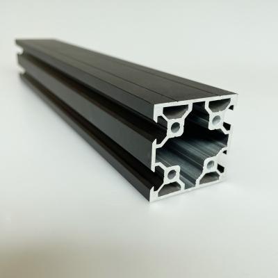 China 2020 Industry Customized Design Aluminum Extrusion Profile 2040 2060 2080 6063-T5 Black Anodized T Slot Aluminum Profiles for sale