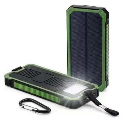 China OEM ODM Support Charging Solar Power Charger 10000mah Waterproof Fast Charger 2usb Port Portable Outdoor Solar Power Bank With Strong LED Light for sale