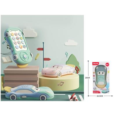 China Hot Selling Soft Plastic Children Early Education Car Toys Small Mobile Phone Baby Phone Soft Rubber Musical Toy for sale