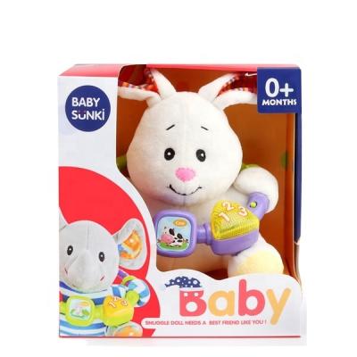 China Best Gift Cloth Toy Sound Machine White Noise Musical With Portable Stuffed Light Plush Baby Sleep Toys for sale