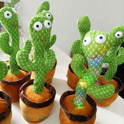 China Wiggle Person Toys Wiggle Toys Singing Recording Lighting and Repeat Your Words Speaking Game Toy Dancing Cactus Cactus for sale