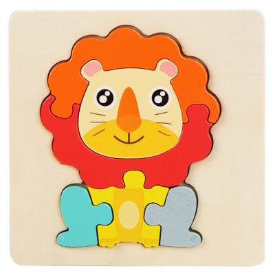 China New Design 3D Montessori Hot Sale Non-Toxic Wooden Puzzle Non-Toxic Wooden Game Toys Animal Wooden Puzzle Educational Toys for sale