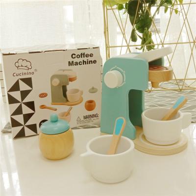 China Non-Toxic Wooden New Arrive High Quality Non-Toxic Wooden Kitchen Toys Kitchen Fashion Coffee Maker Machine for sale