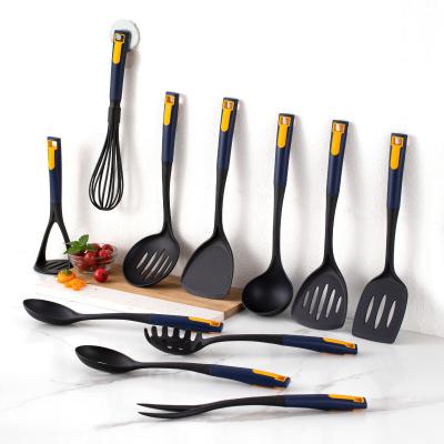 China Viable Factory Direct Nylon Cookware Set 11 Pieces Set Spoon Nylon Skimmer Heat Resistant Nylon Cooking Utensils for sale