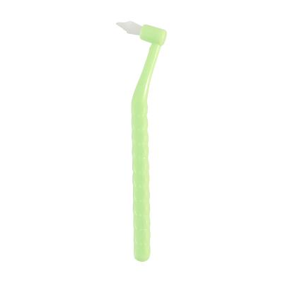 China Non-disposable Non-slip Short End Handle Orthodontic Tuft Toothbrush For Hard To Reach Areas for sale