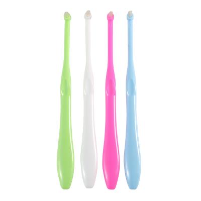 China Non-disposable orthodontic end tuft toothbrush soft stiffens molar toothbrush for hard to reach areas for sale