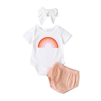 China 0-24M Breathable Newborn Infant Baby Clothes Sets Cute Soft Romper With PP Shorts Summer Baby Clothes Set for sale