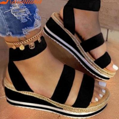 China CUSHIONING 2022 Women's Size Women's Platform Sandal Increasing Trendy Flat Sandal Skyline Amazon Wedges Sandals for sale