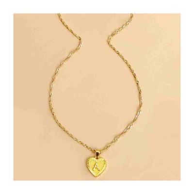 China CLASSIC Fashion Jewelry Hot Selling Alloy A-Z Initial Pendant 18inches Letter Heart Shaped Necklace for sale