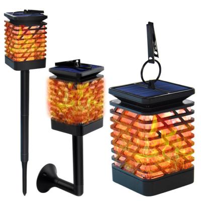 China Outdoor Hanging Decorative Garden Lantern Solar Flame Lights Waterproof Solar LED Garden Pathway Torch Flickering Light for sale