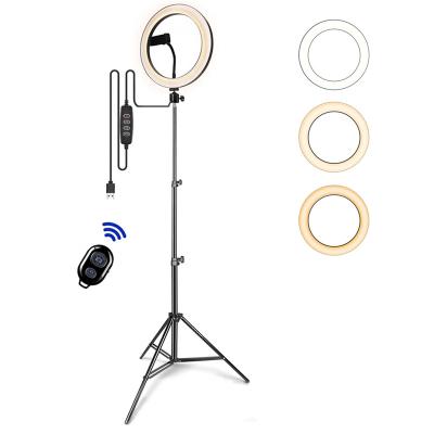 China PORTABLE 3200K-5600K 10 20 Inch LED Ring Light Make Up Ring To Fill Tripod Stand Ringlight Selfie Ring Light Dimmable Led Light for sale