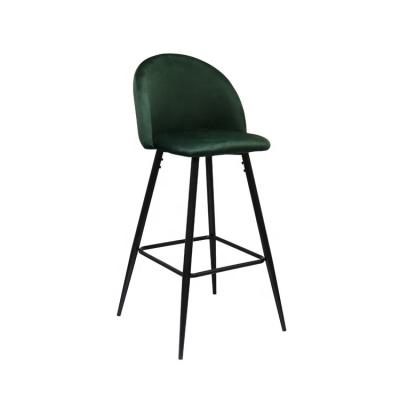 China Green Velvet Barstool, Modern Nordic Barstools Navy Blue Velvet Barstool Multi-Stage Use Velvet Fabric High View Metal Bar Chair Velvet Moder for sale