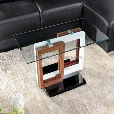 China Multi-scene use modern dining table rectangle glass top dining table for sale