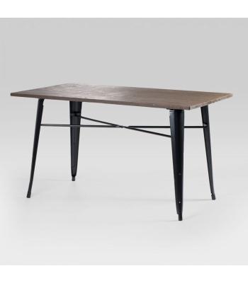 China Modern design extendable dining table with wood top and powder coated legs for sale