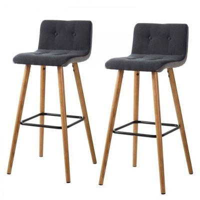 China Multi-scene use bar stool simple fabric hotel apartment wood legs canvas bar chair for sale