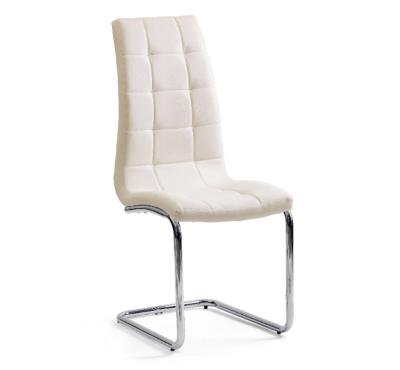 China (Other)Adjustable Modern White Backrest And PU Seat With Swing Chrome Leg Leisure Chair Dining Chair for sale