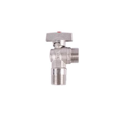 China Male Thread General Nickel Plated Toilet 3/4 Inch Angle Brass Ball Valve for sale