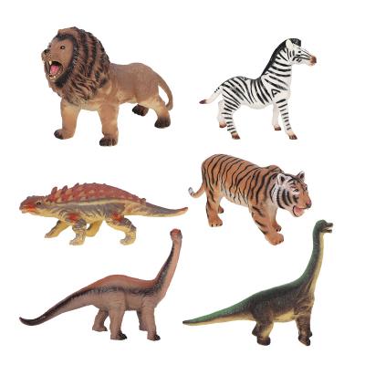 China Resin Recommend PVC Gifts Wildlife Tiger Lion Hippo Model Set Realistic Animal Figure Toy Animals Education Toys Puzzle Game For Kids for sale