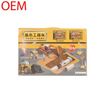 China Simulation Model 2024 New Arrivals Hot Sale 4pcs engineering diecast model car toy Simulation crane mixer Vehicles model for sale for sale