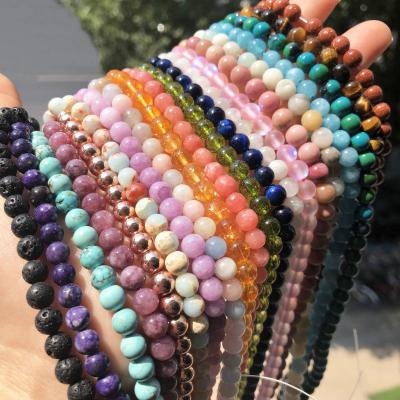 China Minimalist Loose Beads Wholesale Natural Gemstone Beads Tiger Eye Agate Handmade Beaded Jewelry Making DIY Bracelet Accessories for sale