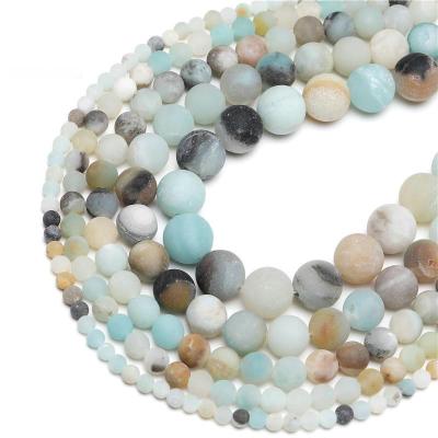 China Minimalist Natural Stone Matte Amazonite Round Beads For Jewelry Making 4/6/8/10/12mm Loose Spacer Beads DIY Bracelet Necklace for sale