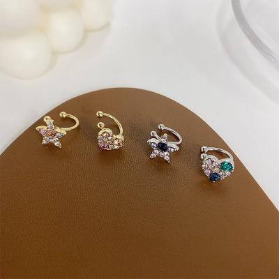 China 2021New BOHEMIA 18K gold plated colorful BOHEMIA stars heart cuff ear clip clips for women girl for sale