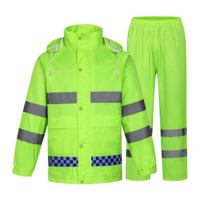 China New Mount Split Raincoat Windproof Waterproof Rain Windproof Reflective Suit For Outdoor Police Traffic Workers for sale