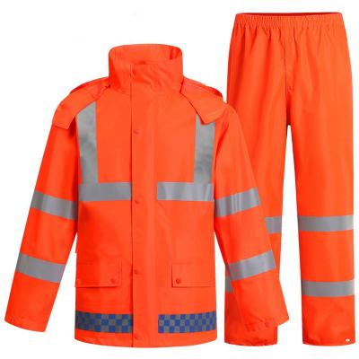 China High Quality Waterproof Windproof Rain Wear Suit Windproof Shirt Pants Motorcycle Riders Safety Reflective Raincoat for sale