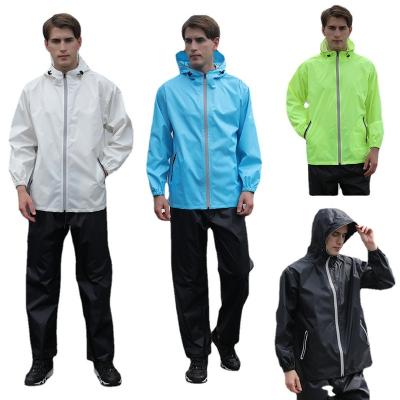 China Reflective Motorcycle Riding Sunscreen Windproof Lightweight Breathable Windproof Waterproof Raincoat Pants Split Suit for sale