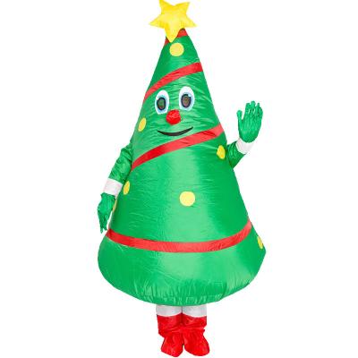 China Festival Decoration Wholesale Halloween Christmas Cartoon Cosplay Funny Inflatable Christmas Tree Costume for sale