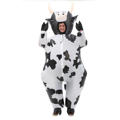 China Three Day Halloween Animal Party Carnival Cattle Milk Costume Anime Festival Decoration Delivery Inflatable Cow Costume for sale