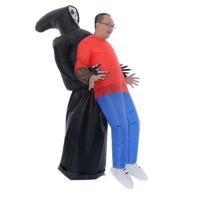 China Ghost Waterproof Costume Black Festival Decoration Wholesale Inflatable Halloween Cloth Cosplay Customized Costume for sale