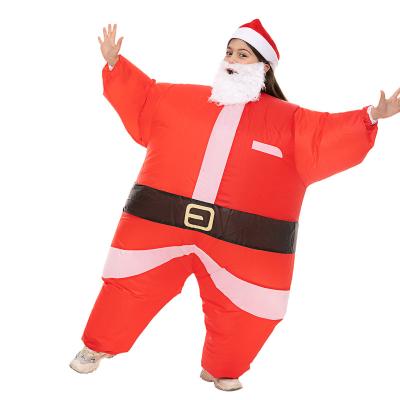 China New Design Festival Decoration Cosplay Costume Kids Christmas Inflatable Santa Claus Suit Funny Blow Up Costume In Stock for sale