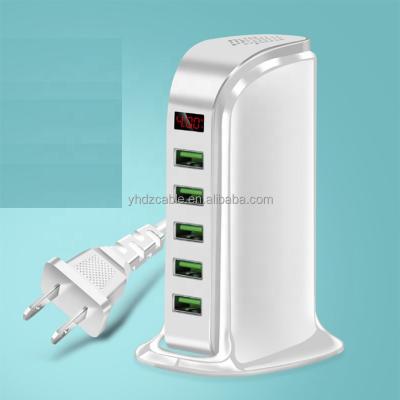 China Multi-port USB LED display charging station mobile phone travel charger universal adapter EU UK US AU AU plug drop shipping fast for sale