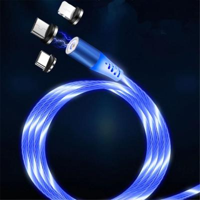 China High Quality MP3/MP4 Player 3 in 1 Magnetic LED Mobile Phone Charger USB Charging Cable For Iphone Huawei Samsung Cable for sale