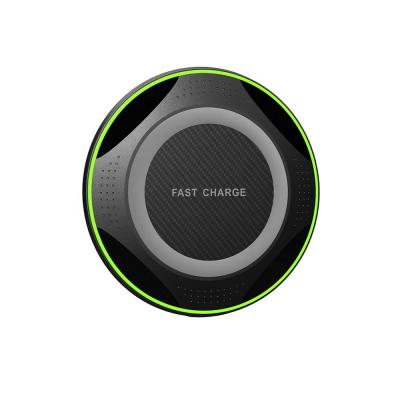 China Qi Round Wireless Fast Bottom Wireless Charger Fast Charging Pad For iPhone For Samsung Phone Portable Ultra Thin Charger for sale