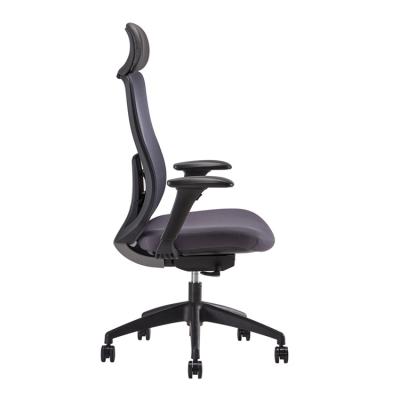 China Full height china 4D office chairs adjustable PU armrest full mesh flesh sillas de oficina with headrest for sale