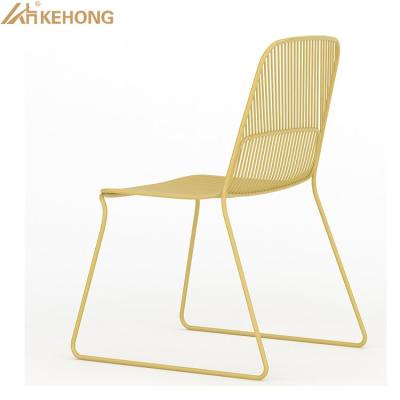 China Metal Fixed Modern Hotel Dining Chair Luxury Dining Side Chair for sale