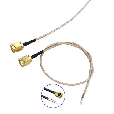 China RG178 or IPEX1 SMA Communication RF Antenna RF Adapter Extension Cable Straight Male End Solder for sale